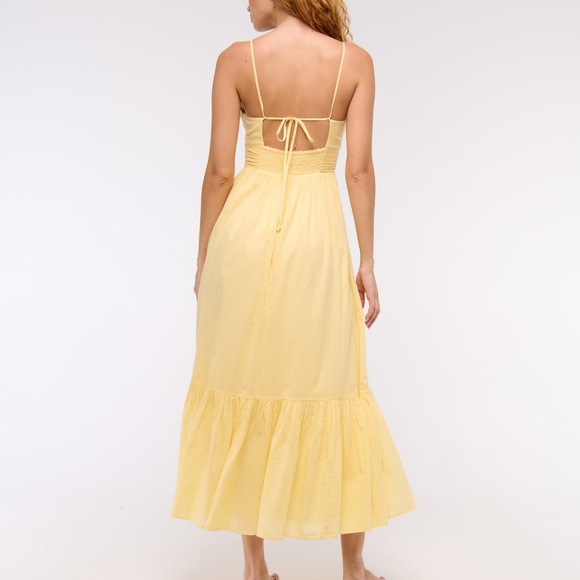 NWT Abercrombie Butter Yellow Maxi Dress - Picture 2 of 2